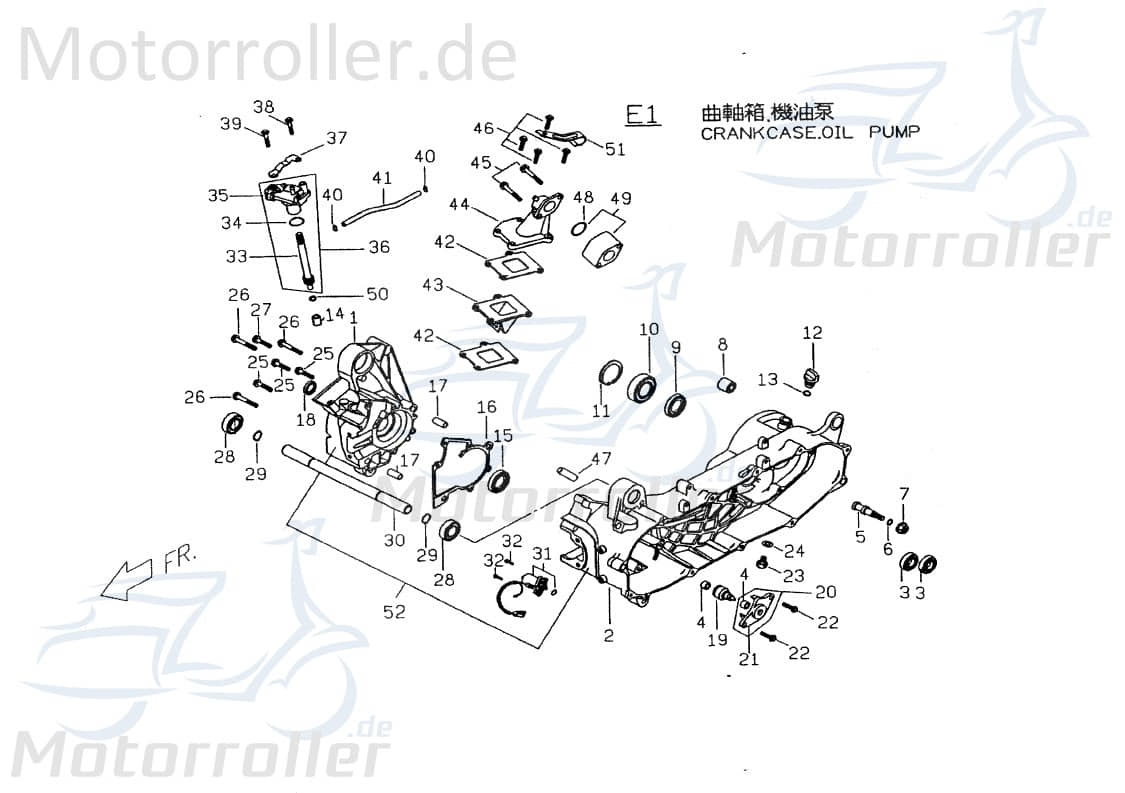 PGO Motorhaltewelle T-Rex 50 Achse Motorlager 50ccm 2Takt Motorroller.de Motorträger Motorwippe Motorachse Motorschwinge Motorhalter Motor-Halter