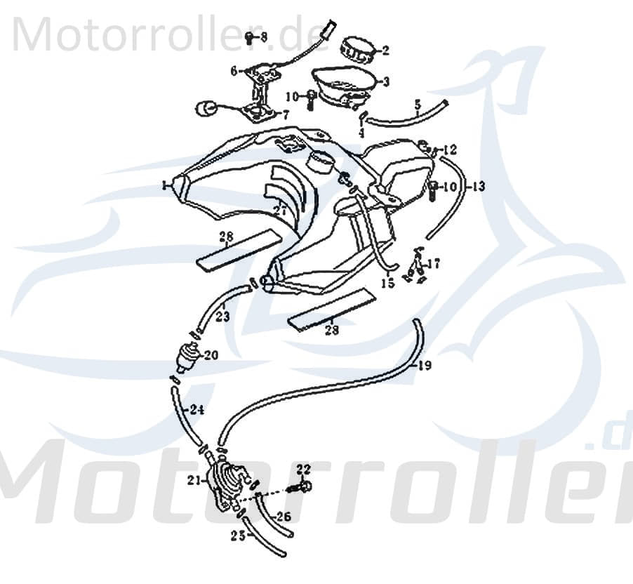 Jonway RMC-G 50 Schutzgummi Dichtung 50ccm 2Takt 83542 Motorroller.de Dichtgummi Abdichtgummi 50ccm-2Takt Scooter Ersatzteil Service Inpektion