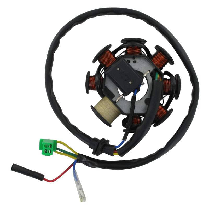 Lichtmaschine Stator DC 8 8 Spulen 5 Kabel 31220805-08-F Motorroller.de Pick-up außen 1x3 + 2x1 Pol Ankerplatte Zündplatte Zündgrundplatte 152QMI