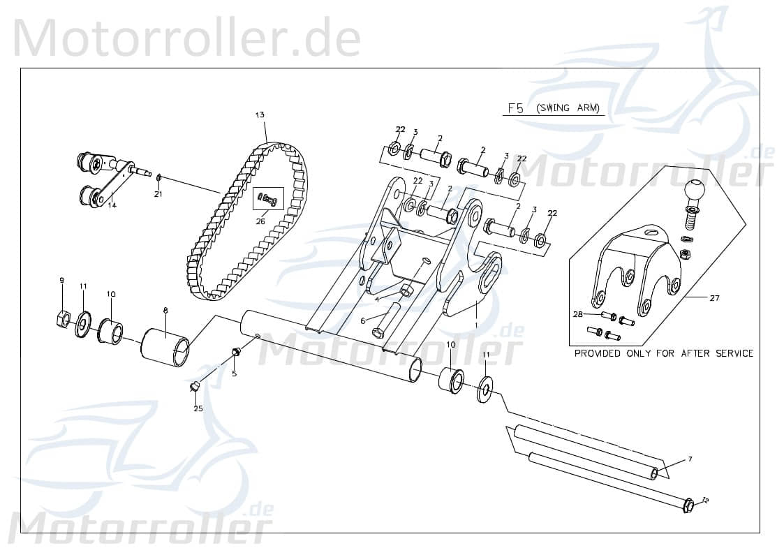 PGO Hinterradschwinge schwarz X-Rider 90 Hinterradaufhängung X24810006002 Motorroller.de Hinterradträger Hinterradhalterung Hinterradwippe Quad ATV