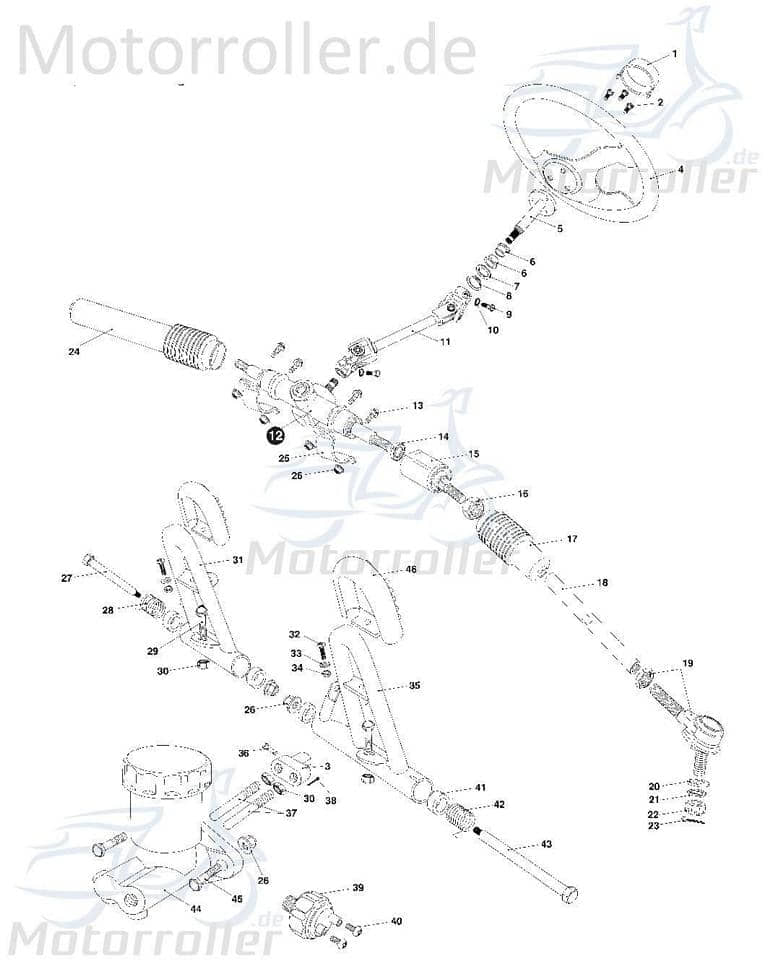 Schraube M8x1.25mm Eppella Buggy 150 Maschinenschraube 592 Motorroller.de Bundschraube Flanschschraube Flansch-Schraube Maschinen-Schraube Ersatzteil