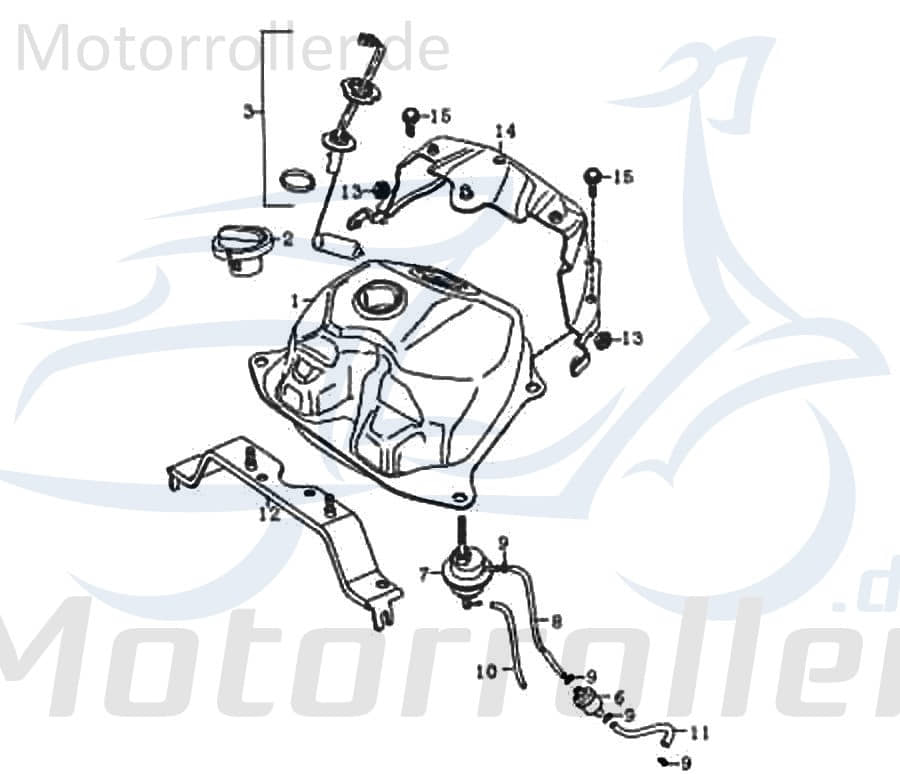 Rex Capriolo 50 4T Haltebügel Halter 50ccm 4Takt FIG.31-12 Motorroller.de Träger Halterung Befestigungsbügel Halteblech Topcaseträger 50ccm-4Takt