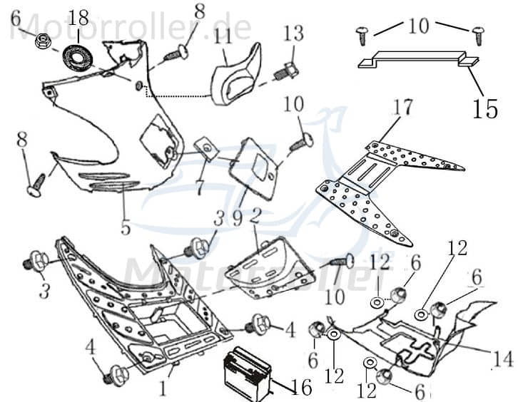 Gepäckhaken Schwarz groß Jonway 1010404-2