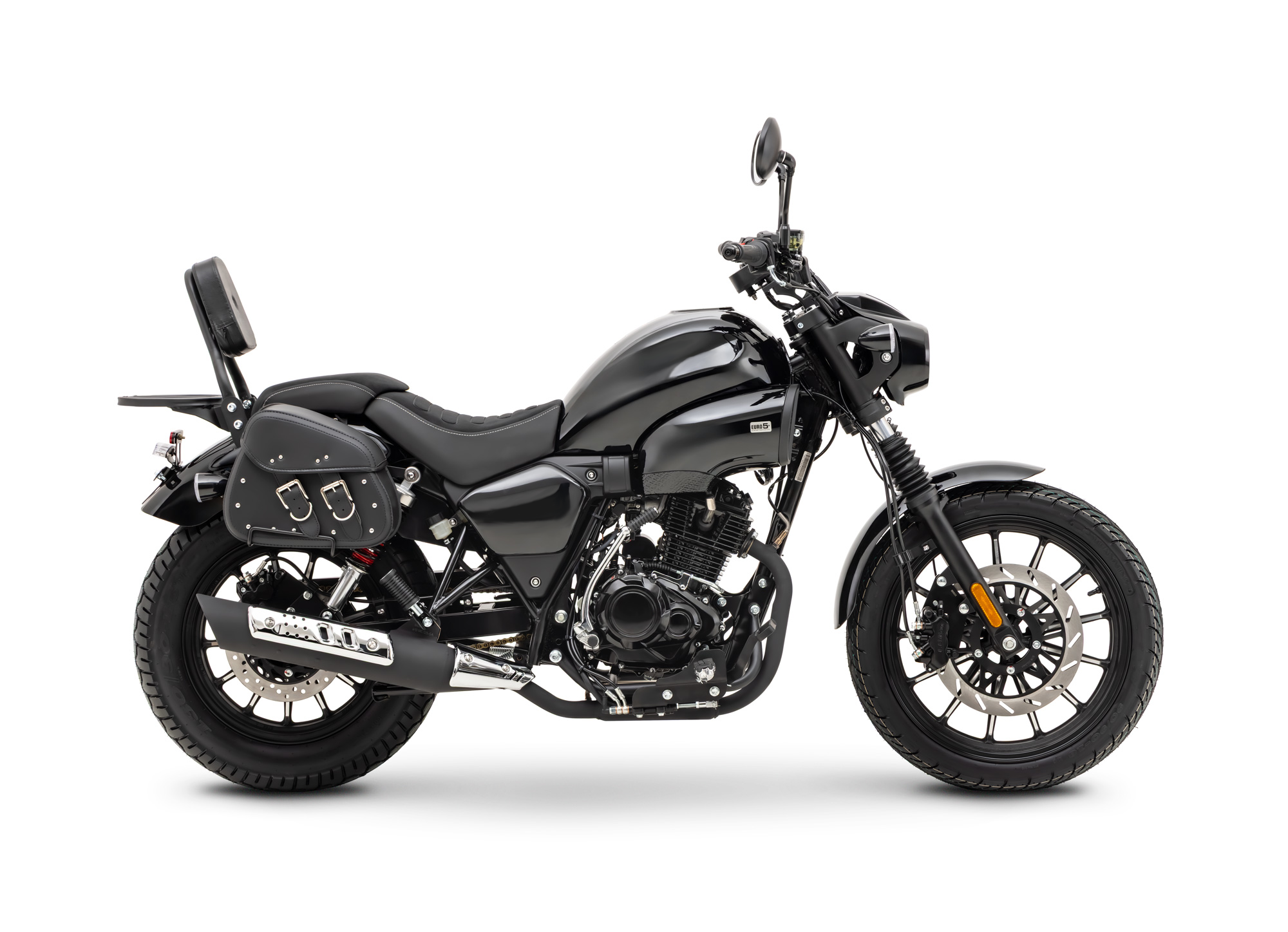 Motorrad Fighter 125 S-RS schwarz 90 km/h Euro 5+ Schaltmoped Chopper 125ccm 4 Takt Leichtkraftrad Krad Kraftrad