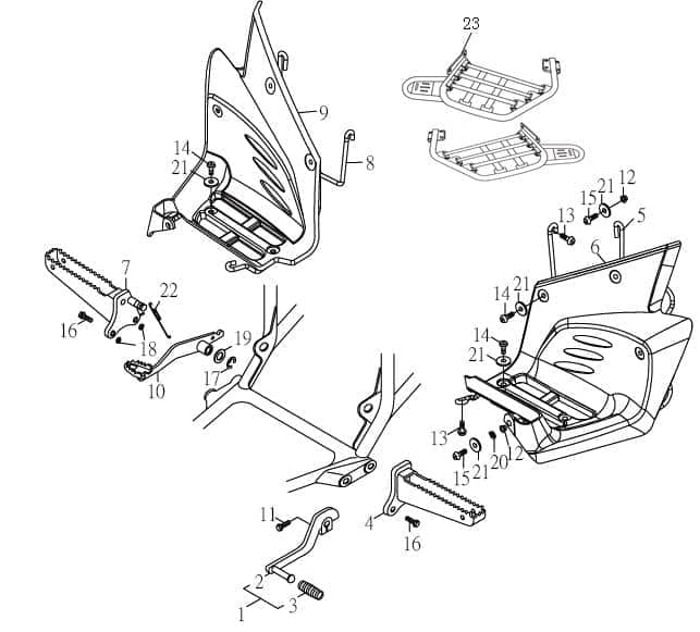Barossa Cheetah 250 Spritzschutz 250ccm 4Takt 53234-CBW-00 Motorroller.de links Schutzblech Schmutzfänger Schutz-Blech Radabdeckung Radlauf Quad ATV