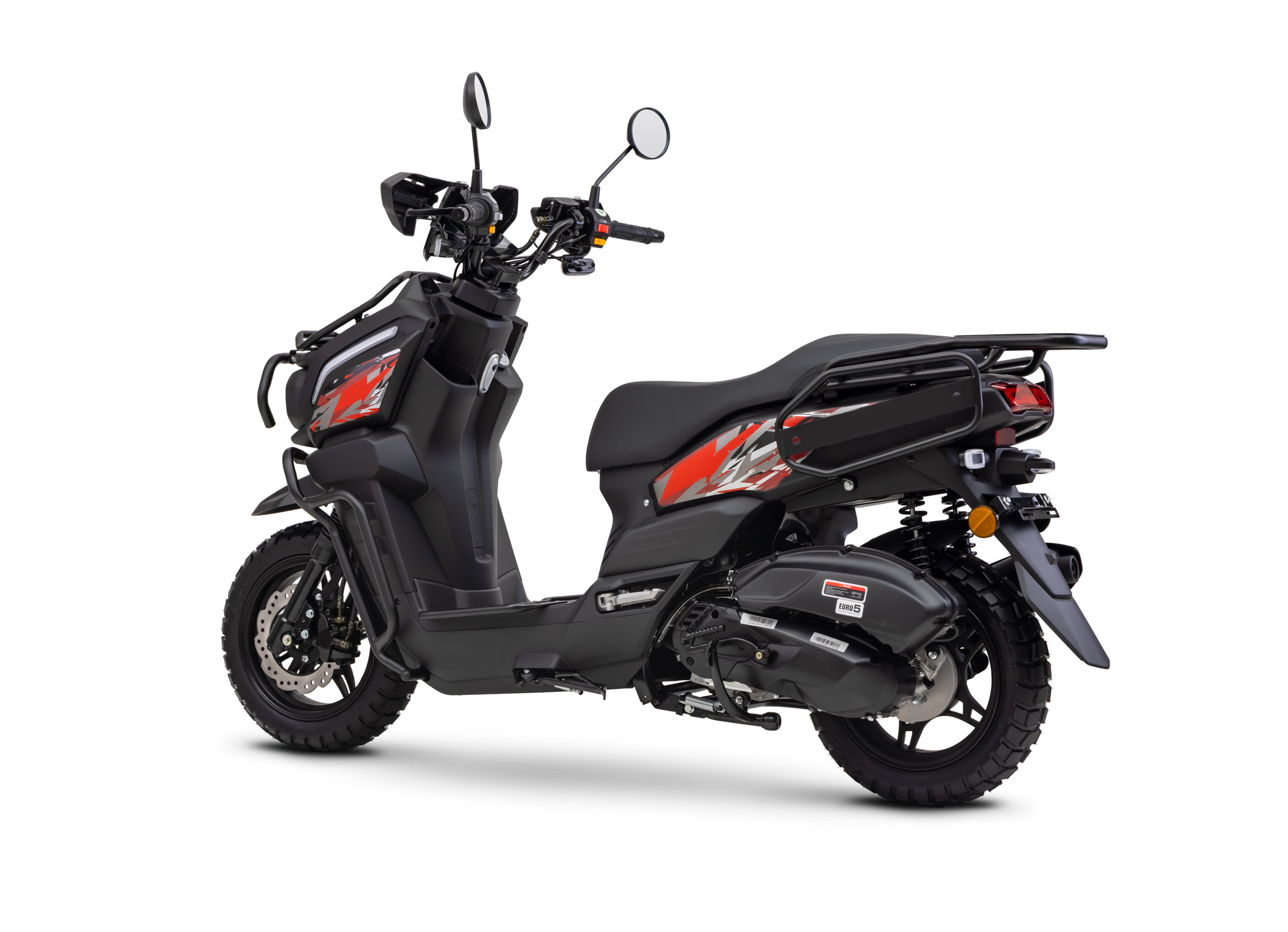 Motorroller Fighter 125 RT schwarz 85 km/h Euro 5+ Scooter Mokick Roller