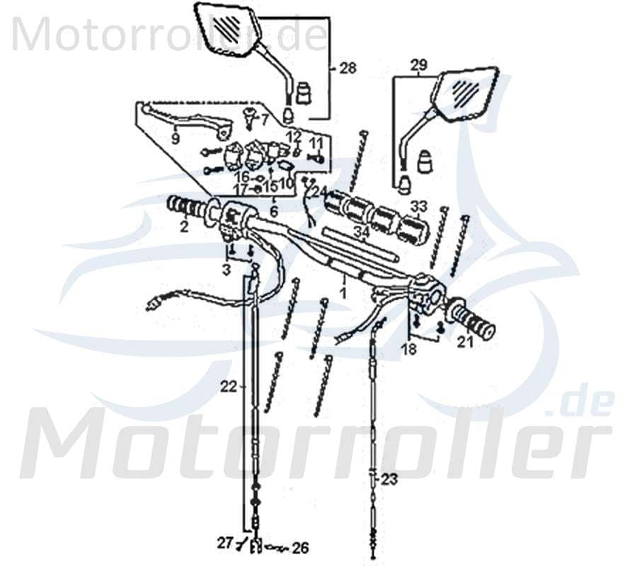 Kreidler Enduro 125 DD Schaltereinheit rechts 91901 Motorroller.de Supermoto Lenkerarmatur Schaltergehäuse Kombischalter Kombi-Schalter