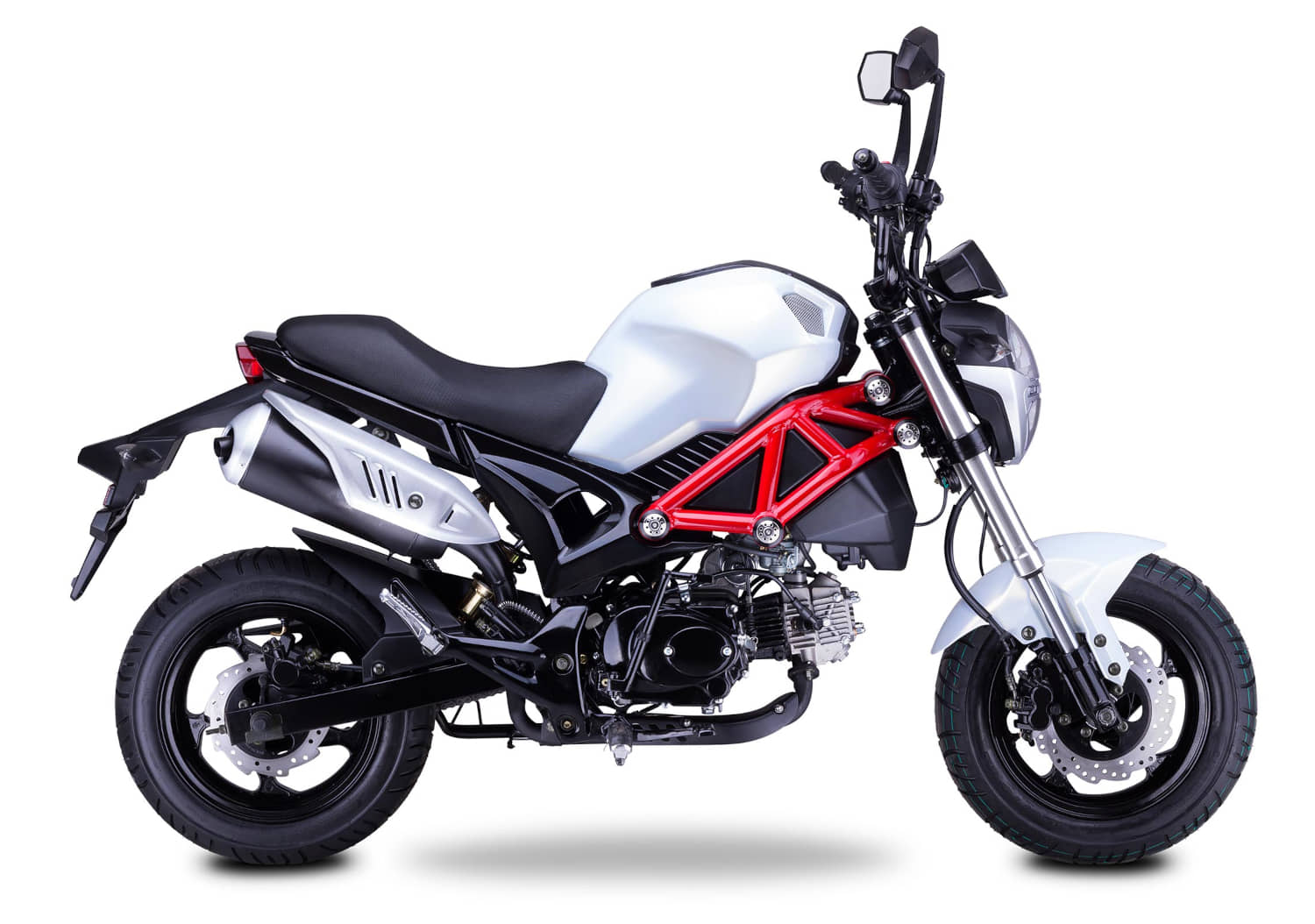 Motorrad Fighter 50 P-RS rot 25 km/h Euro 5 Schaltmoped Mokick Kleinkraftrad