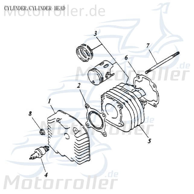 Zylinder Aeon Cobra 50 Motorzylinder Quad ABR-12101-116-000 Motorroller.de Grauguss Grauguss-Zylinder Gusszylinder Aluzylinder Druckgusszylinder ATV