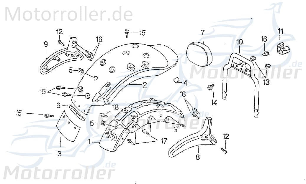 SMC Chopper 125 Innenspritzschutz Roller 125ccm 4Takt 94510 Motorroller.de Scooter Ersatzteil Service Inpektion Direktimport