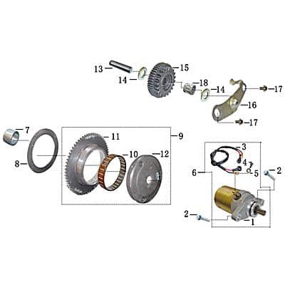 Unterlegscheibe 14x7-2x1-5mm Anlasser Motorrad 700022