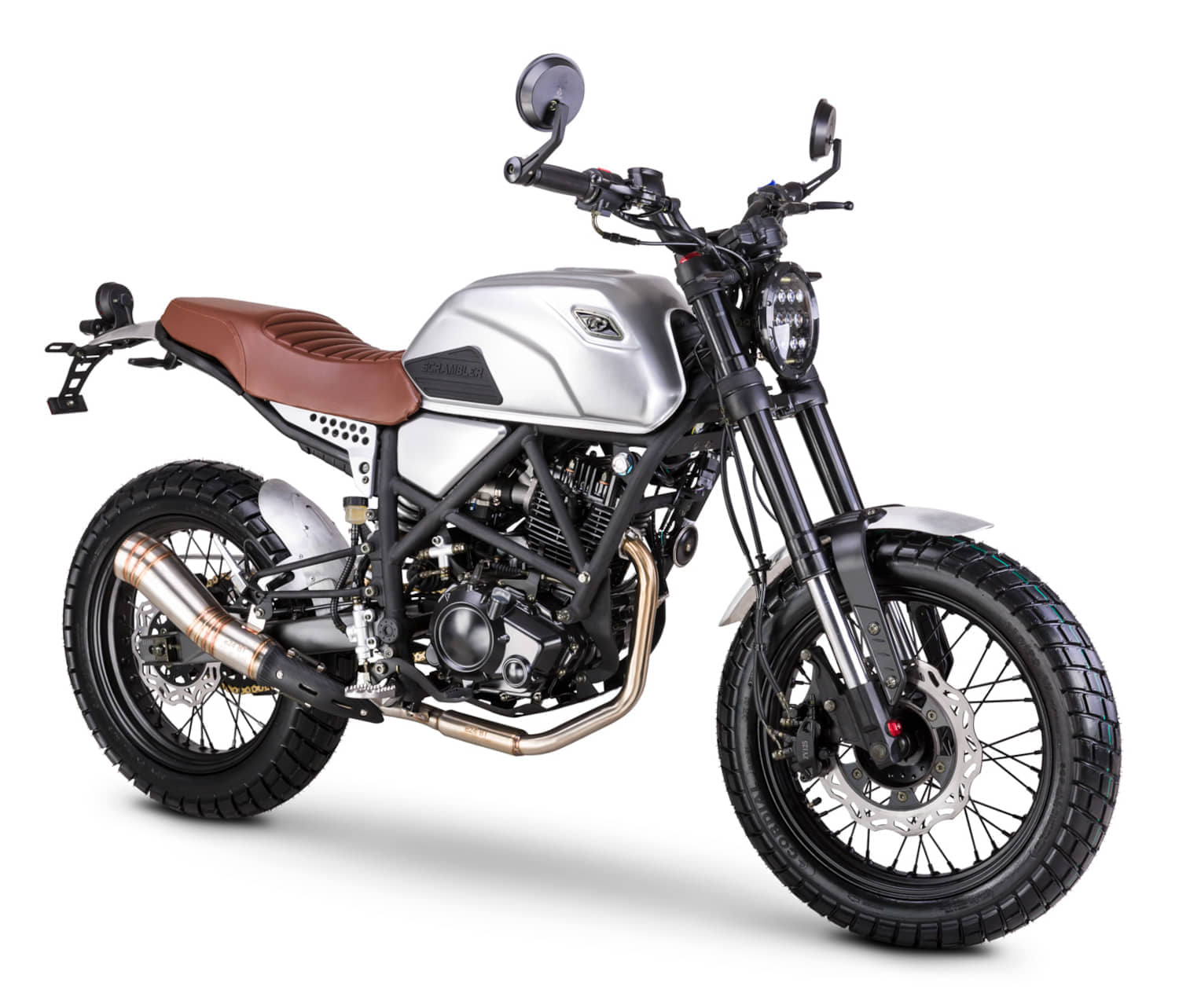 Motorrad Fighter 125 SC-RZ silber Euro 5 90 km/h Schaltmoped Leichtkraftrad 125ccm