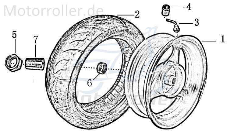 Felge gelb hi 13x3.5 Alufelge Hinterrad 1040302-8(146)