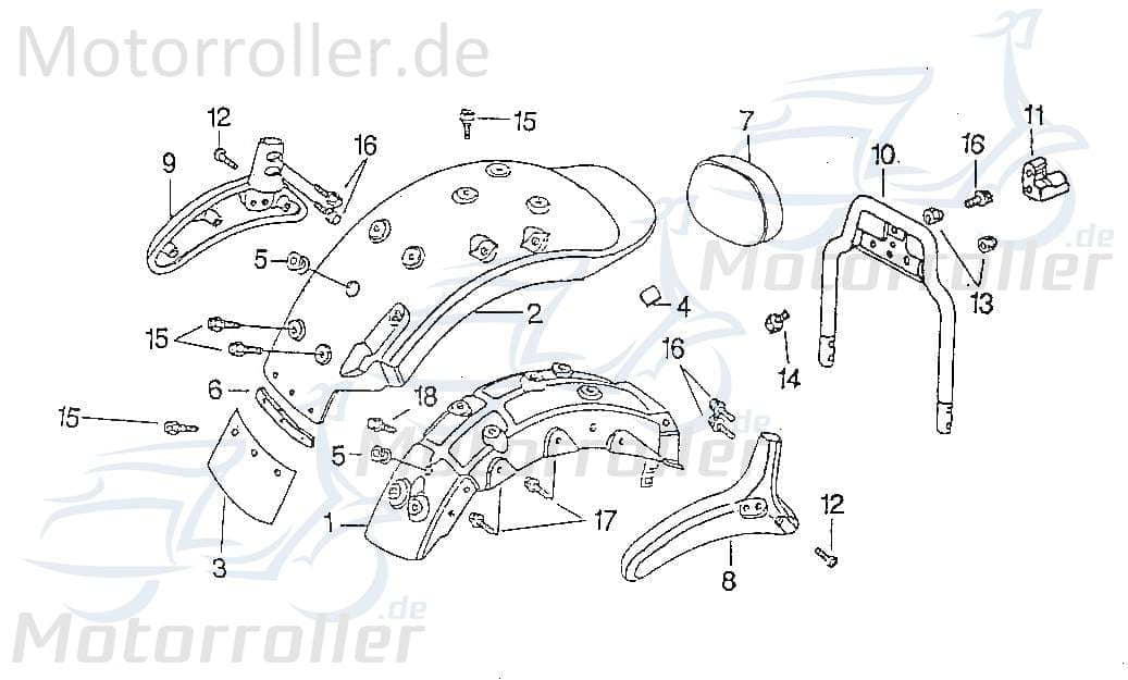 Schraube M8x38mm Rex Chopper 125 FIG.-F19-NO.-07 Motorroller.de Bundschraube Maschinenschraube Flanschschraube Flansch-Schraube Bund-Schraube
