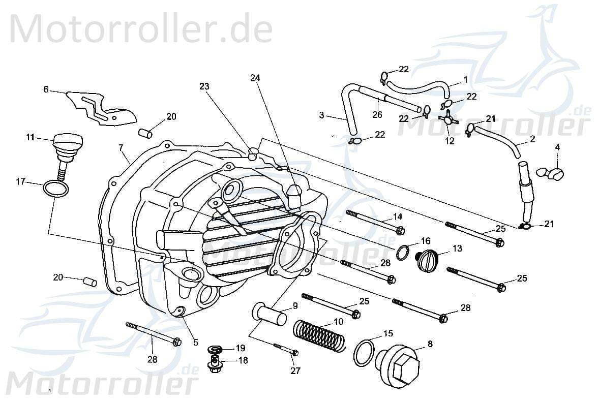 Öl-Einfüllschraube Tongjian Buggy 250ccm 4Takt Motorroller.de 250ccm-4Takt Strassenbuggy 250 Sport Straßenbuggy 250 Ersatzteil Service Inpektion