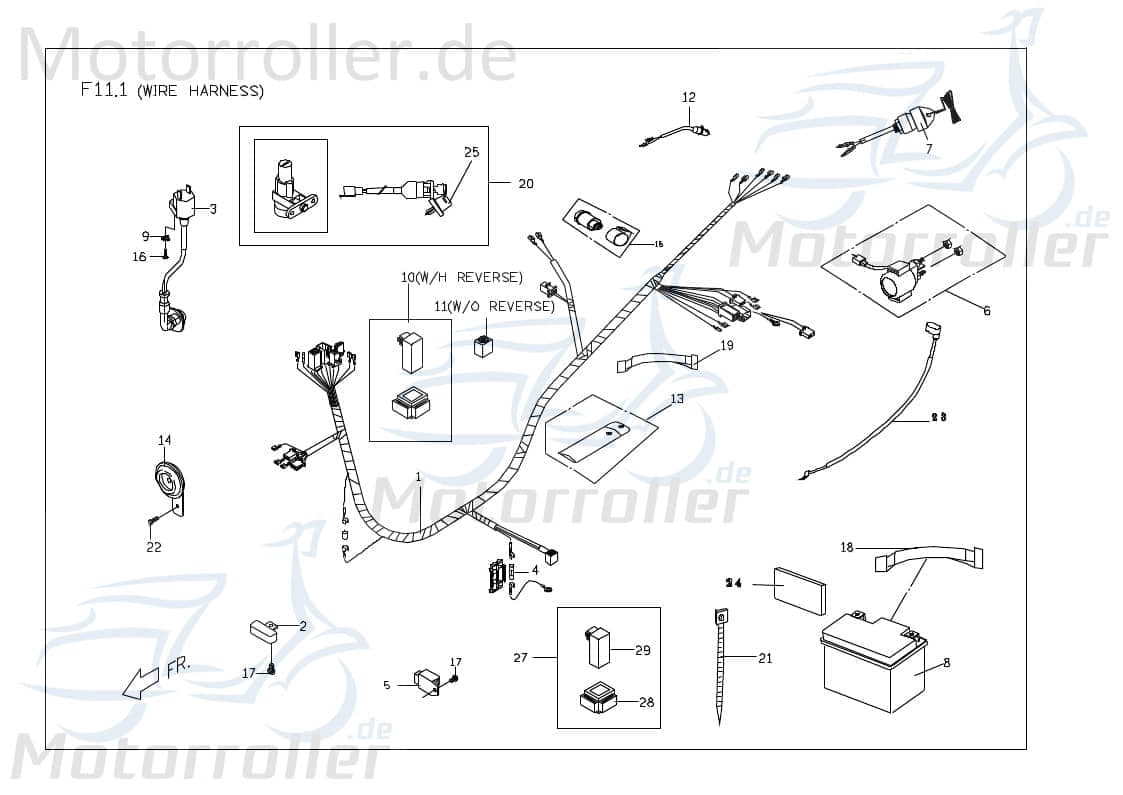 PGO X-RIDER 50 Kabelbaum Kabelsatz 50ccm 2Takt X15816000001 Motorroller.de Stromverteiler Strom-Verteiler Kabel-Set Kabelbündel Kabel-Baum Quad ATV