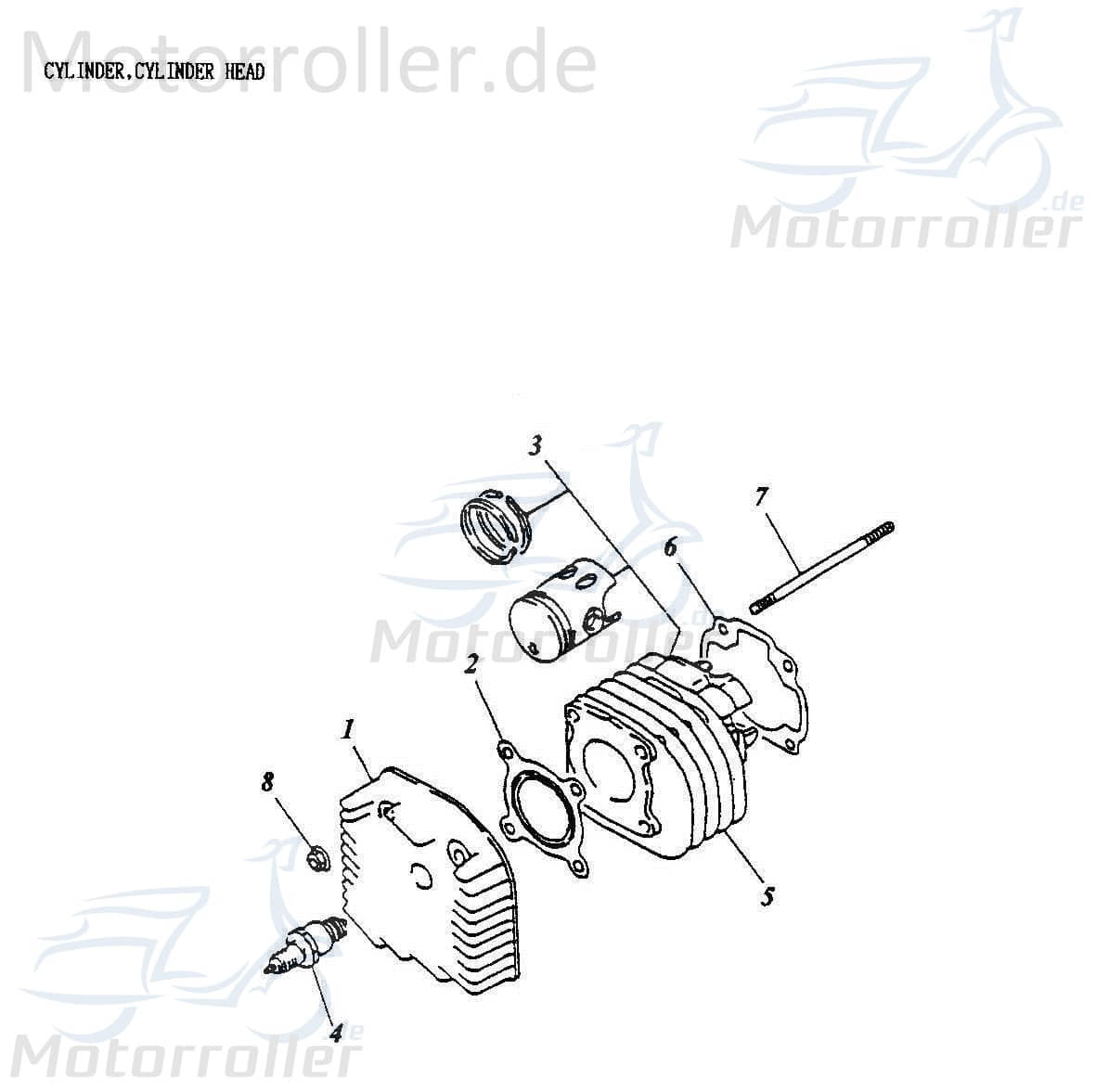Adly Zylinder Thunder Bike TB 100 Motorzylinder 100ccm 2Takt Motorroller.de Grauguss Grauguss-Zylinder Gusszylinder Aluzylinder Druckgusszylinder