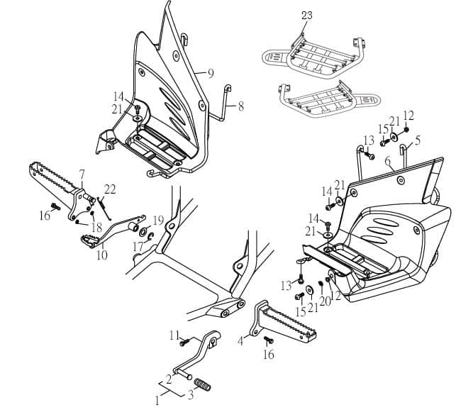 Barossa Cheetah 250 Halter rechts 250ccm 4Takt 53243-CBW-00 Motorroller.de Halterung Haltebügel Halteblech Halte-Blech Halte-Bügel 250ccm-4Takt Quad