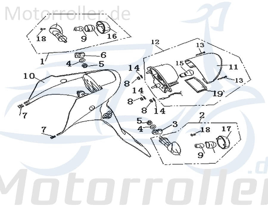 CPI Rücklicht weiß OV.05 Sport Formula R 50 50ccm 2Takt Motorroller.de Rückstrahler Rück-Leuchte Rückleuchteneinheit Rückleuchten-Einheit 50ccm-2Takt