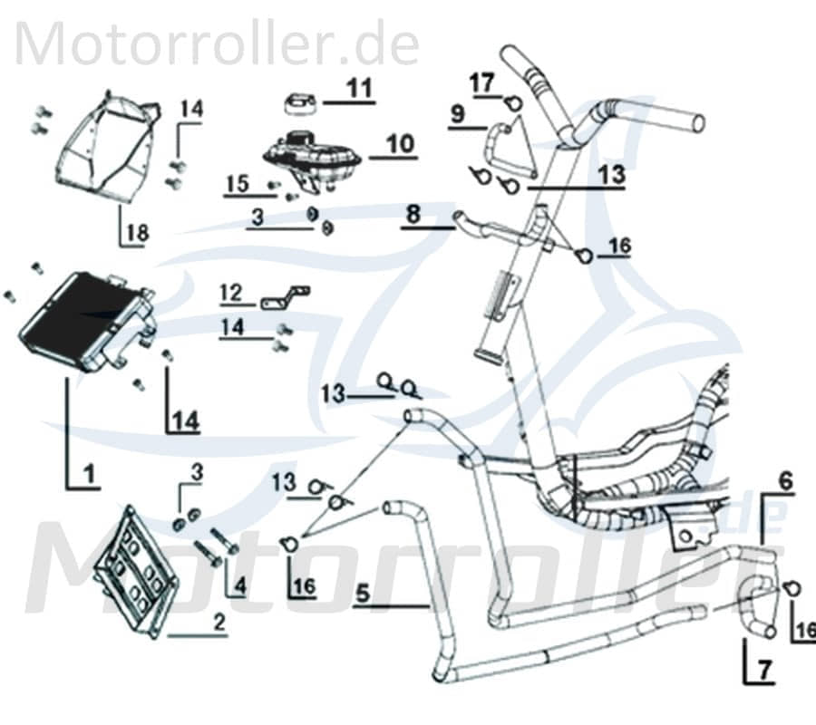Kreidler Galactica 3.0 LC 50 Deckel Ausgleichsbehälter 741466 Motorroller.de Kühlwasserbehälter Kühlwassertank Kappe Stopfen