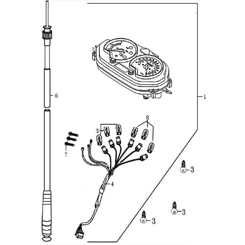 Tachowelle 980mm Steckanschluss 15mm 78352507
