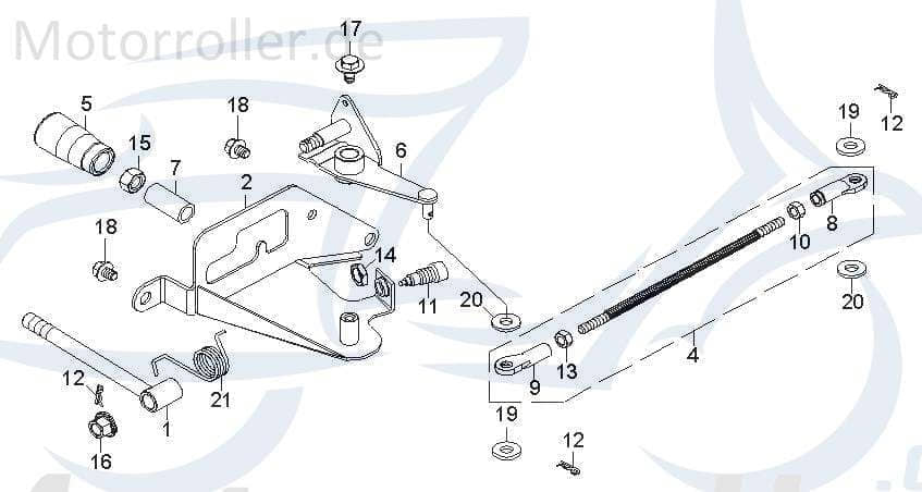 Rex Quad 50 Gehäuse Umschalthebel 50ccm 2Takt 53212-SK9-00 Motorroller.de Hülle Umbauung Minarelli liegend ATV Exploroer Protector 50 UTV Ersatzteil