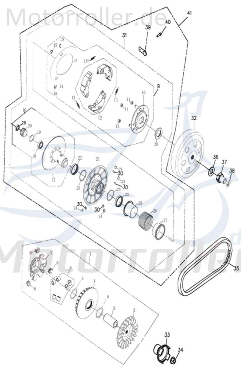 Keilriemen 846x24.1x30 Variomatik-Riemen 23100-272-000
