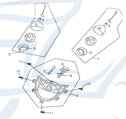 CPI Oliver 50 City Blinker links vorn 50ccm 2Takt 730563 Motorroller.de Signalleuchte Blinklicht Blinkleuchte Fahrtrichtungsanzeiger Blinkleuchten