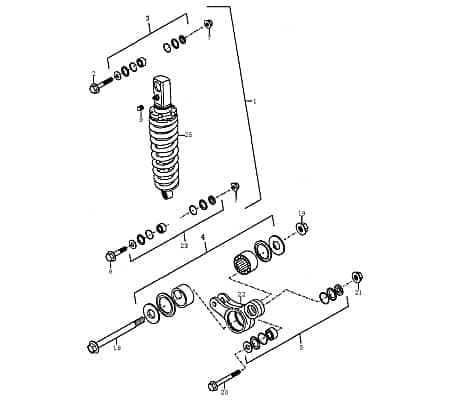 Federbein hinten 345x10mm Stossdämpfer Motorrad 89462