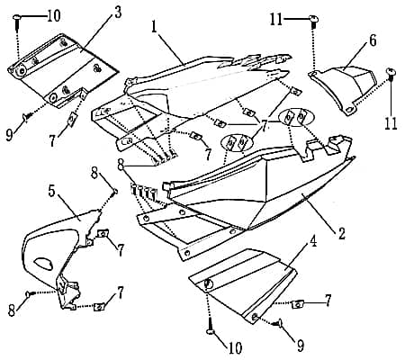 Seitenverkleidung vorn links Motorroller Rex 705351