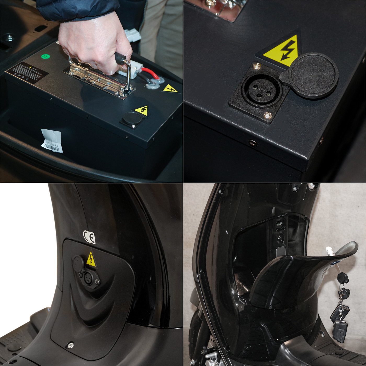 Elektroroller E-City 45 Retro 45 km/h schwarz E-Roller E-Scooter Mokick Motorroller