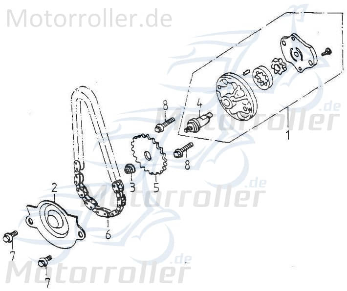 Adly Ölpumpenschneckenrad GK 125 Buggy 125ccm 4Takt Motorroller.de 152QMI Ersatzteil Service Inpektion Direktimport