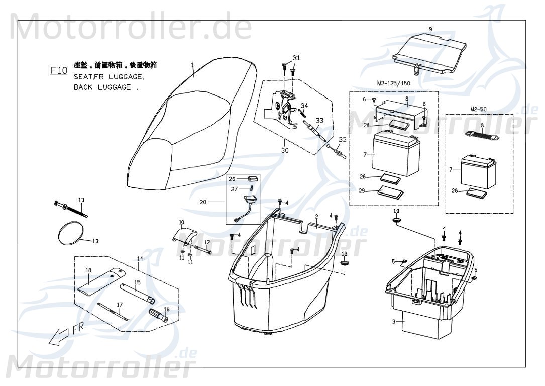 PGO Bremslichtschalter G-Max 125 Bremsschalter Stop-Schalter X2581610000 Motorroller.de Bremslicht-Schalter Stoplichtschalter Stopschalter Mokick