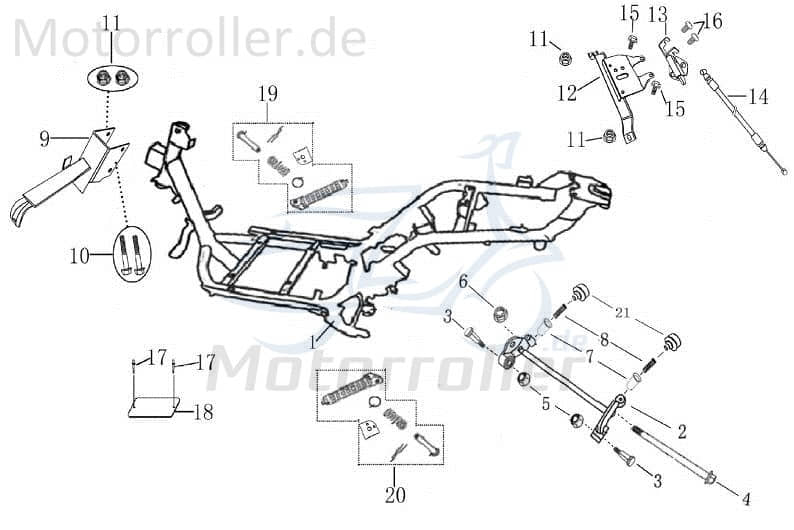 Kreidler Galactica 2.0 50 DD Motorhalter 706618 Motorroller.de Motorträger Motorhalterung Motorschwinge Motorwippe Original Ersatzteil