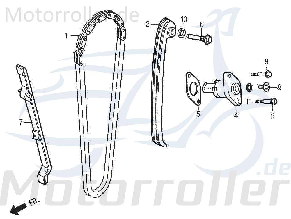 Führung Steuerkette VTE 4 Daelim Roadwin 125 125ccm 4Takt Motorroller.de Gleitführung Bewegungsführung 125ccm-4Takt Motorrad VS Moped Ersatzteil