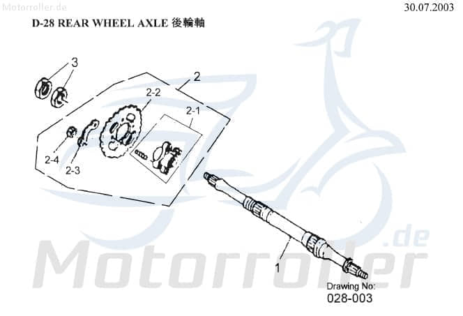 AEON Hinterradachse, Achse Radachse Bolzen 97000-158-000