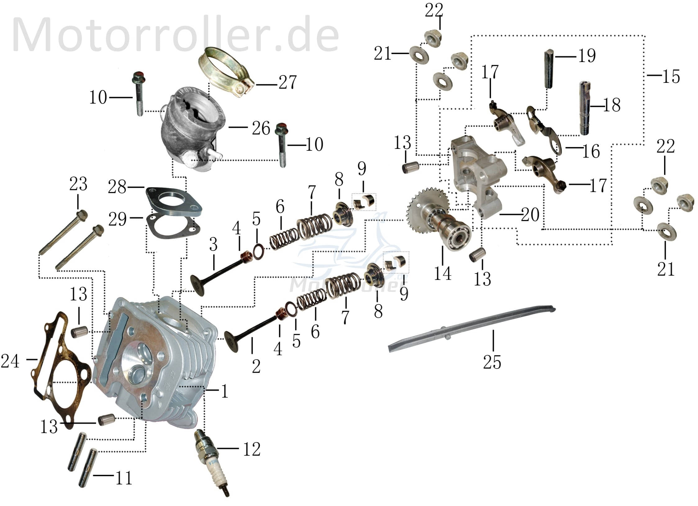Rex Rexy 125 Dichtung Ansaugstutzen 125ccm 4Takt 13620-GAT-00 Motorroller.de Winkeldichtung Ansaugstutzendichtung Isolator Bogendichtung Ansaugrohr
