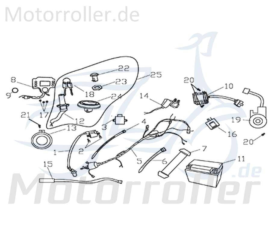 CPI Supermoto 125 DD Schlosssatz 125ccm 4Takt Y9B-56200-10-00 Motorroller.de Tankverschluss Tank-Verschluss Tank-Deckel Schloss-Set Zünd-Schloss Moped