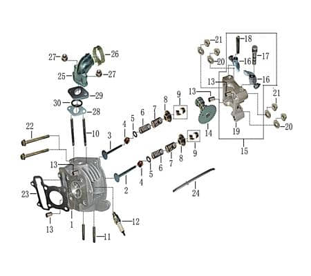 Einlassventil 18.4x69,4x4.9mm 139QMA 139QMB GY6 50ccm 4Takt Motorroller.de Motorventil Motor-Ventil Einlass-Ventil Ventil-Einlass Zylinderkopfventil
