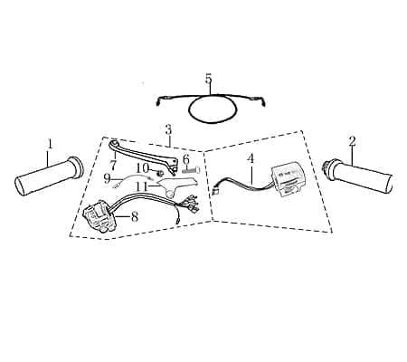 Schaltereinheit links komplett Lenkeranbauteile 701582