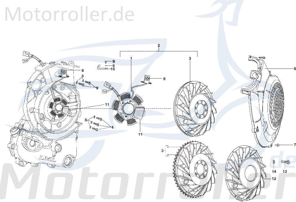 Kreidler STAR Deluxe 4S 125 Rotor 125ccm 4Takt SF512-0218 Motorroller.de Magnetscheibe Lichtmaschine Standard 125ccm-4Takt Scooter LML Ersatzteil
