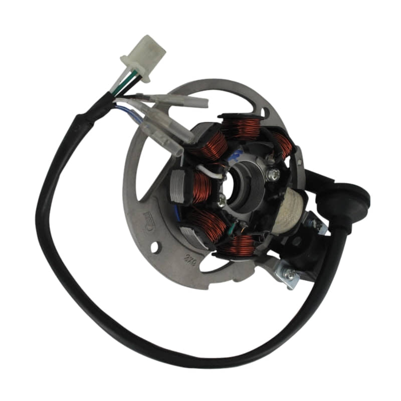 Lichtmaschine Stator 1x3 + 3x1 Pol 50ccm 111110-1E40QMA-0000 Motorroller.de 2Takt 50ccm Ankerplatte Anker-Platte Stromerzeuger Strom-Generator Scooter