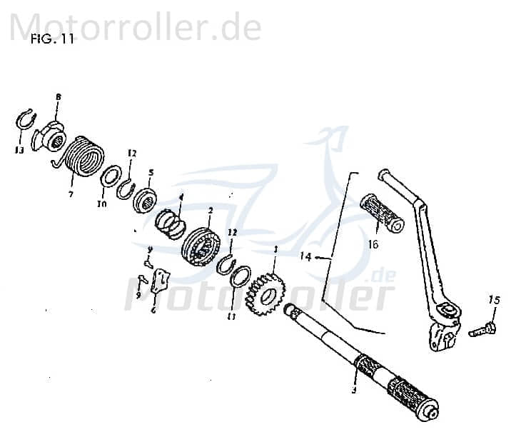 Kickstarterwelle 1 Jincheng 147FM2B-7101 Motorroller.de