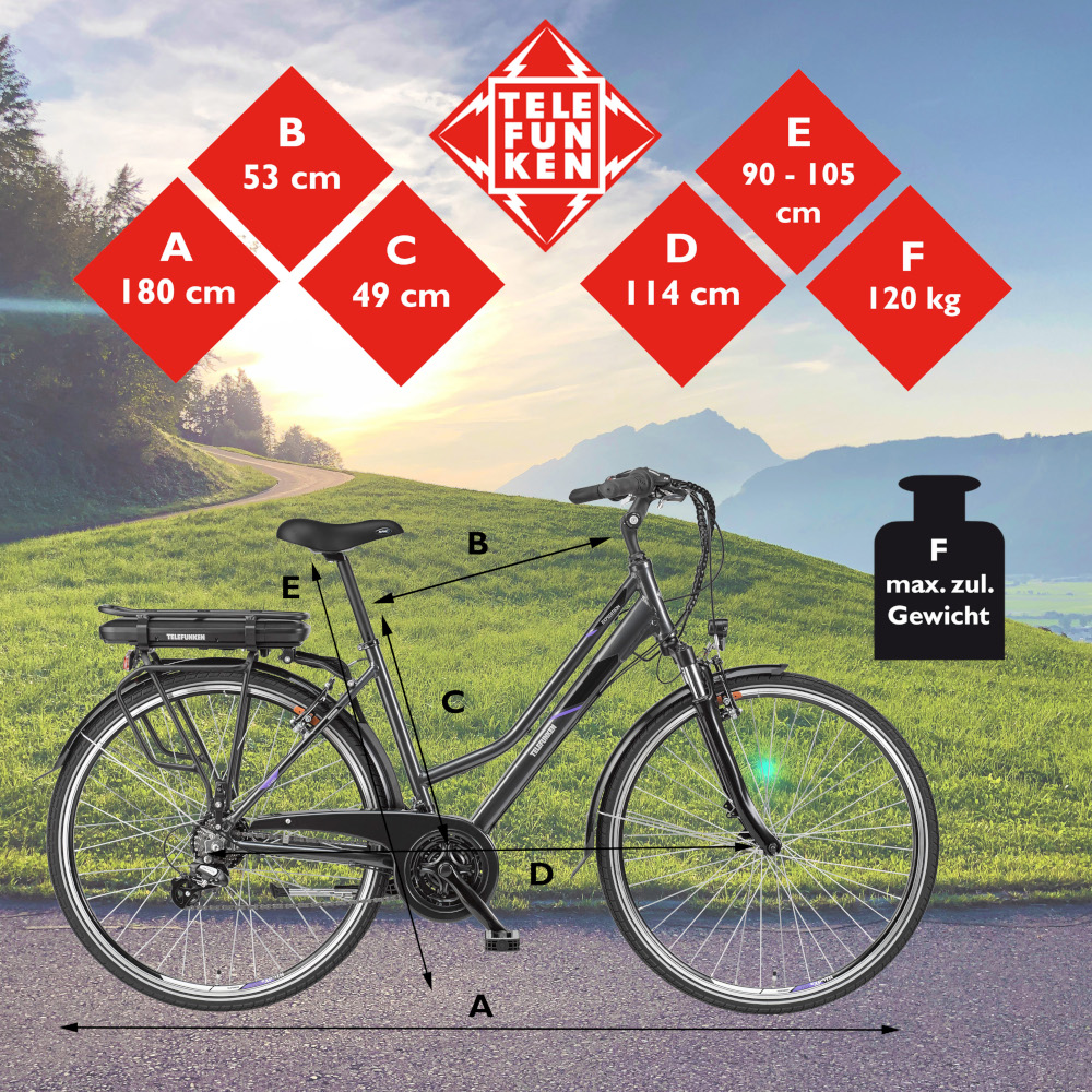 E-Bike Telefunken XT480 Expedition Elektrofahrrad Trekking-Pedelec anthrazit 28" RH 48cm E-Fahrrad Trekkingrad Damenrad