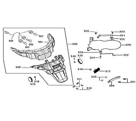 ZNEN Rücklicht Roller 50ccm 4Takt 33700-ALA1-9000 Motorroller.de Rückstrahler Rück-Leuchte Rückleuchteneinheit Rückleuchten-Einheit Scooter