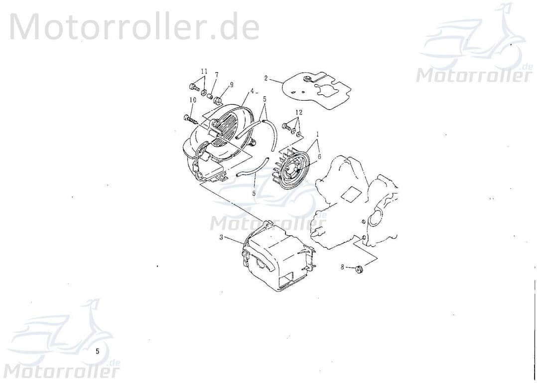 SMC Extra 50 Off Road Zylinderverkleidung 50ccm 2Takt 12651-NAF-00 Motorroller.de Zylinder-Abdeckung Zylinderhaube Kühlhaube Zylinder-Verkleidung