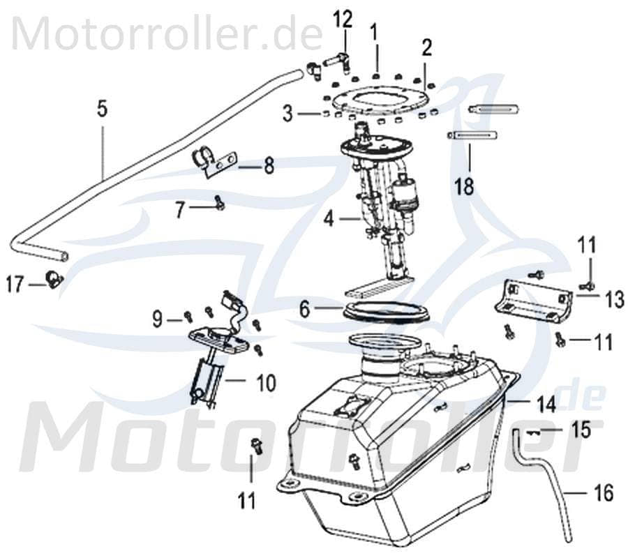 Kreidler Insignio 125 2.0 Benzinschlauch 125ccm 4Takt 750271 Motorroller.de Kraftstoffschlauch Kraftstoffleitung Gummischlauch Benzin-Schlauch Scooter