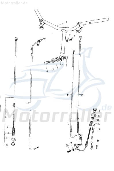 Eppella Eppelino 50 Chokezug 50ccm 2Takt FIG.-31-NO.-14 Motorroller.de Chokekabel Chokedrahtzug 1E40QMB Scooter Ersatzteil Service Inpektion