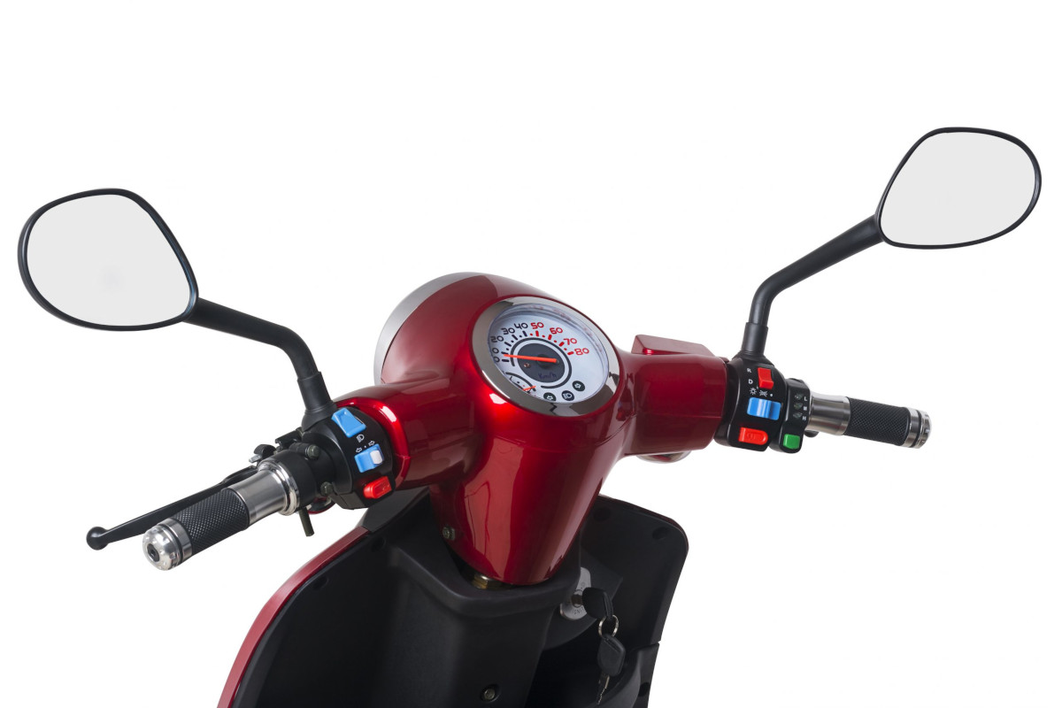 Dreirad Scoody E Trike ZT-18 25 km/h rot Bleisäure-Akku 1000 Watt Elektroroller E-Scooter E-Roller Dreiradroller Zweisitzer