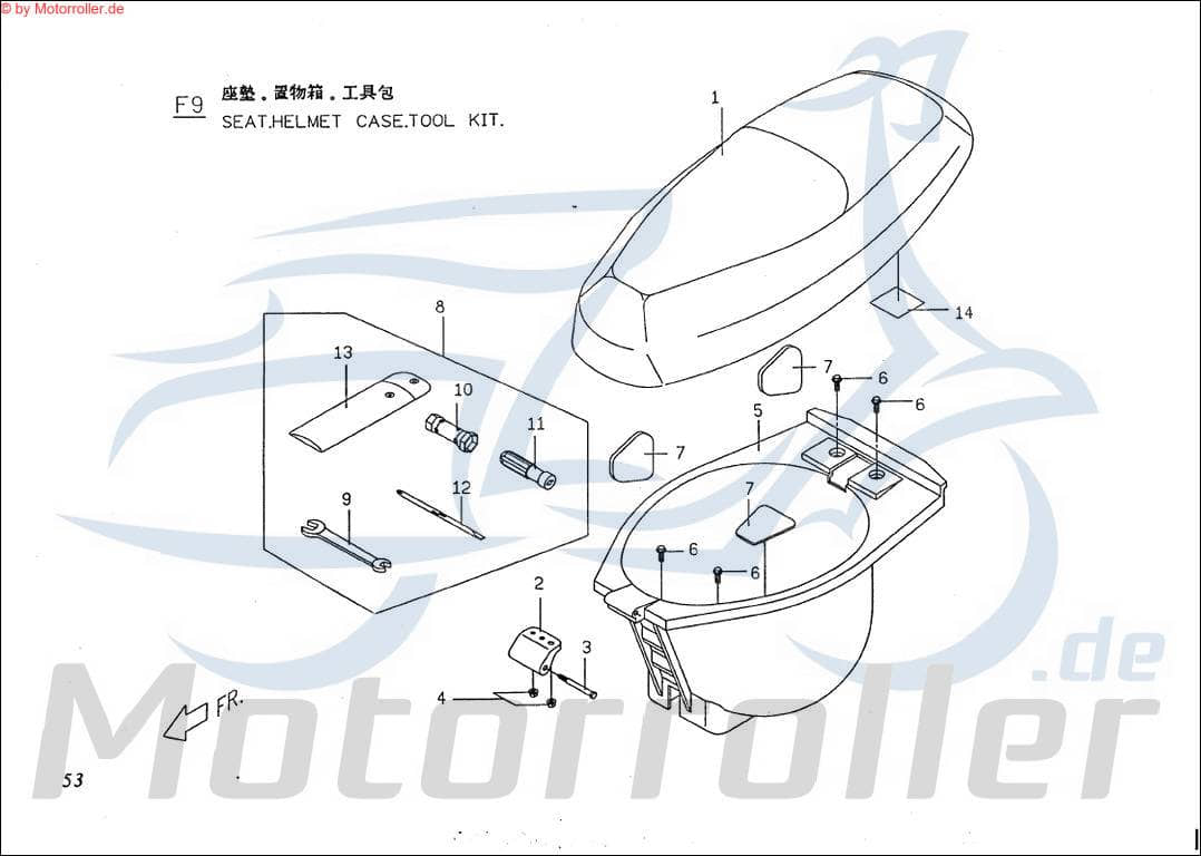 PGO Spezialschraube Big Max 50 Maschinenschraube P1681070000 Motorroller.de Spezial-Maschinenschraube PGO 50ccm-2Takt Scooter Big Max Sport Ersatzteil